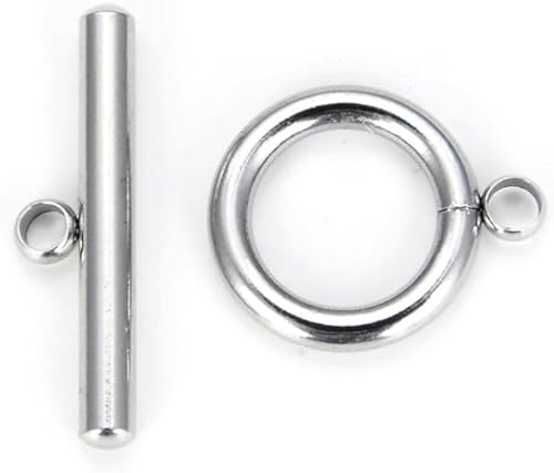 Miniatura 3 de Adabele SJF181-1 - 50 piezas de acero inoxidable quirúrgico de grado 304 de 0.47 pulgadas, cierre de palanca hipoalergénico, para fabricación de