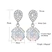 CiNily Opal Dangle Earrings Gemstone Drop Earring 14K White Gold Plated White Fire Opal Zircon Women Gemstone Stud Earrings