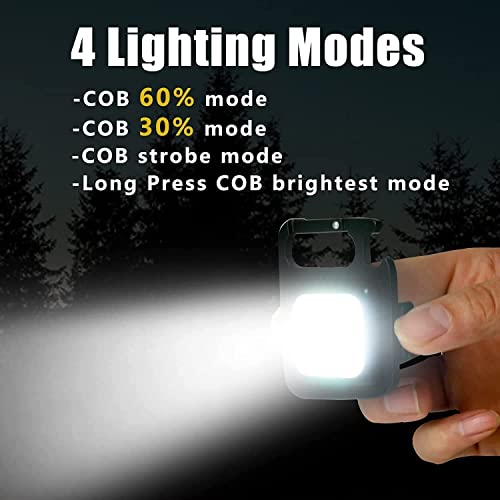Image of 1Pack, Portable Rechargeable Magnetic LED 4Mode Work Light - Foldable 360 COB Lamp with USB Charging, Waterproof Inspection Flashlight for Mechanic, Garage, Home & Outdoor Use (COB)