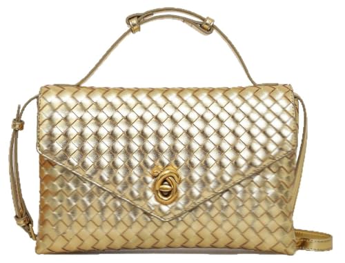 Woven Purses for Women Elegant PU Leather Woven Top-handle Bag Tote Crossbody Shoulder Bag for Work Vacation