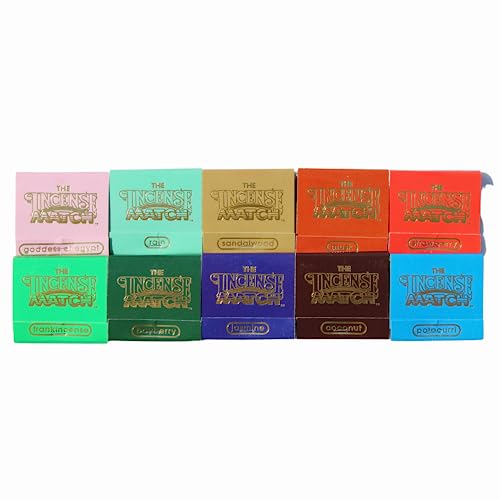 10 Pack Incense Matches: Variety Pack - Eliminates Bathroom Odors While A Adding Pleasant Aroma - 30 Light per Matchbook 300 Lights per Purchase - Stocking Stuffer - Unique Gift Idea