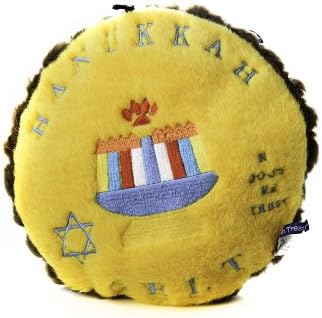 Chewish Treat 9 by 9-Inch Hannukkah Gelt Squeaker Plush Dog Toy, Large, Multicolor image 2