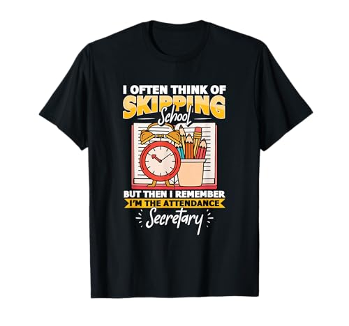 School Attendance Clerk Back To School Attendance Secretary T-Shirt
