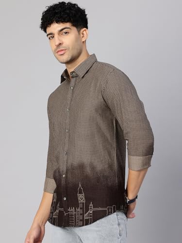 Image of Majestic Man Stylish Ombre Print Pure Cotton Casual Shirt for Men