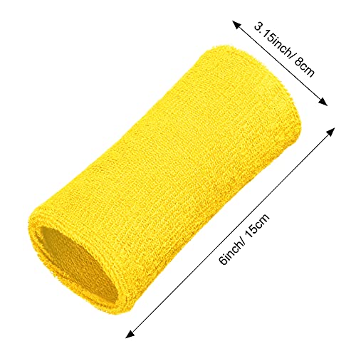 Image of WILLBOND 6 Inch Wrist Sweat Bands for Men Women Tennis Elastic Athletic Long Sweatband Wrist Absorbent for Basketball Tennis Running Outdoor Activity