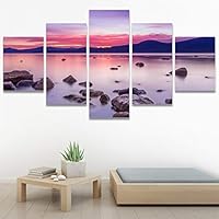 SIGNWIN 5 Panel Canvas Wall Art Calming Waters for Home Decorations Ready to Hang - 60