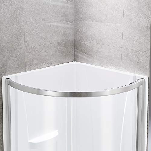 Ove Decors Breeze 32 In. Satin Nickel Shower Kit With Clear Glass Panels, Walls And Base Included #TOP7