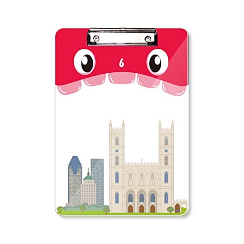 Bloc-notes A4 église et Canada avec dossier à tête plate pour l'apprentissage
