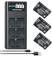 Artman - Paquete de 3 baterías LP-E6 LP-E6N de 2750 mAh y cargador LCD de 3 ranuras compatibles con Canon EOS R6...