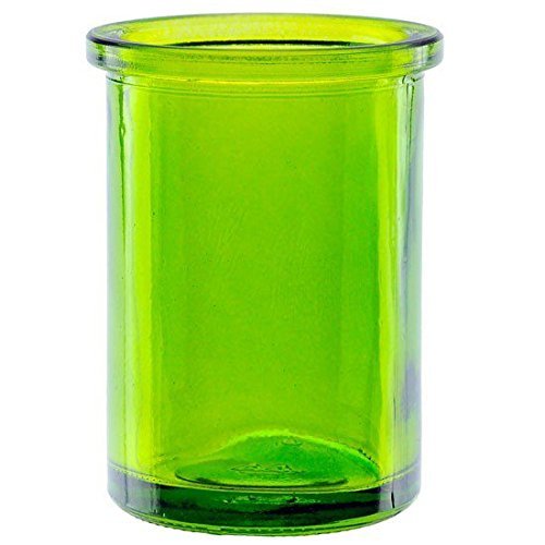 Bluecorn Beeswax 50% Recycled Glass Candle Holder (2Â¼-Inch Interior Diameter x 3Â¾-InchÂ” Tall) - Lime