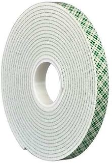 3M 4008 Natural Polyurethane Double Coated Foam Tape, 0.5" width x 36yd length (1 roll)