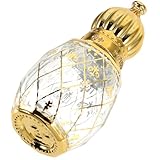 TOYANDONA Botella de Perfume Rellenable Estilo Árabe con Tapa Dorada Frasco Vacío para Aceites Esenciales y Fragancias Diseño Vintage Portátil Buen Sellado para Viajes y Uso Personal
