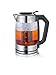 Price comparison product image Severin WK 3477 Digital Tea and Water Kettle with Adjustable Temperature Settings, 2200 W, 1.7 liters, Glass/Brushed Stainless Steel/Black