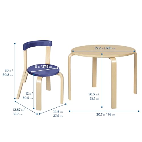 Image of ECR4Kids Bentwood Table and Curved Back Chair Set, Kids Furniture, Assorted, 5-Piece