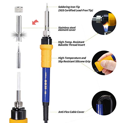 YIHUA 907F Replacement Soldering Iron Handpiece/Handle for Yihua 939D+/1000B Soldering Station