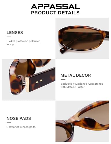 Retro Rectangle Sunglasses for Women Men Polarized Oval Sunnies AP3742
