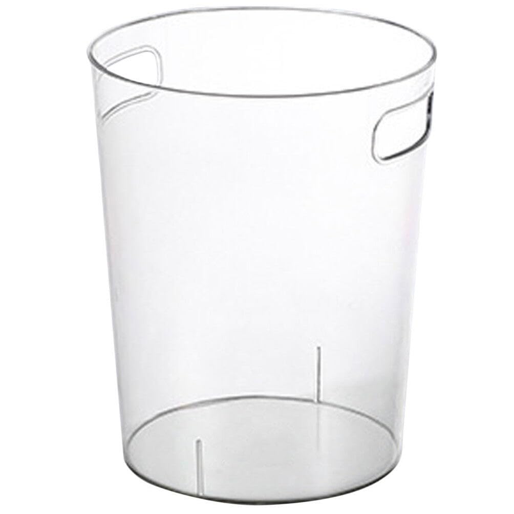 Image of PRETYZOOM Small Plastic Waste Basket, Clear Round Trash can with Handle, 1.5 Gallon Garbage Bin for Bathroom, Bedroom, Kitchen (19x19x22cm)