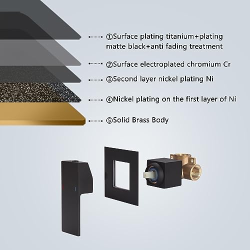 Waterfall Wall Mount Faucet Bathroom Bathtub Tub Faucet Bathroom Sink Faucet Single Handle Tub Filler Rough-in Valve Included Matte Black Modern Basin Mixer Tap