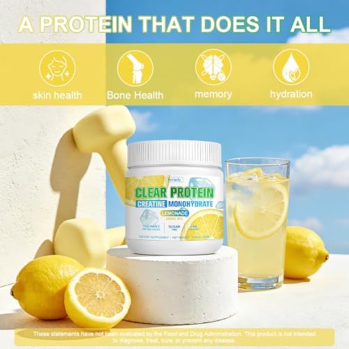Feviarly Clear Protein Creatine Monohydrate Lemonade Drink Mix, 300g - 2