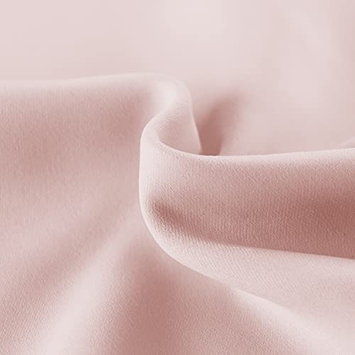 Image of DWCN French Door Curtains - Rod Pocket Thermal Blackout Curtain for Doors with Glass Window, Kitchen and Patio Doors for Privacy, 25 X 72 Inches Long, 1 Curtain Panel with Tieback,Blush Pink