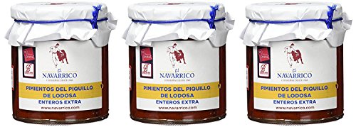 EL NAVARRICO - Pimientos del piquillo de Lodosa enteros extra 400 gr - pack de 3