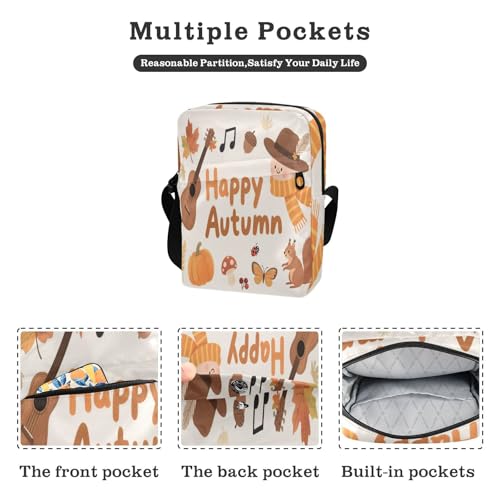 messenger bag for women Shoulder Bag For Woman small crossbody purse Adjustable Strap for work work - Happy Autumn Music2