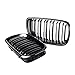 Luoqun Store 2pcs w stylu samochodowym Glos czarny z przodu nerki podwójna kratka kratka pasująca BMW E46 4 Drzwi 4d 3 seria 2002-2005 (Color : Black)