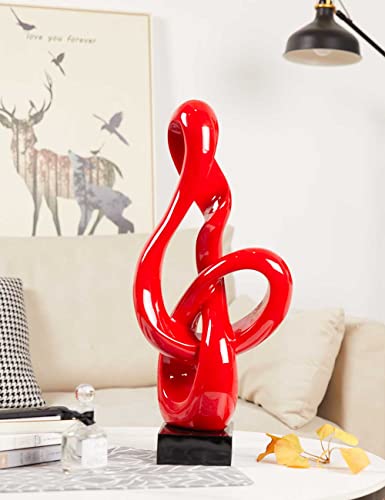 Nenbolec Music Note Sculpture Decor Treble Statue Gifts Polyresin Home Arts Red 22.5 Inch #TOP1