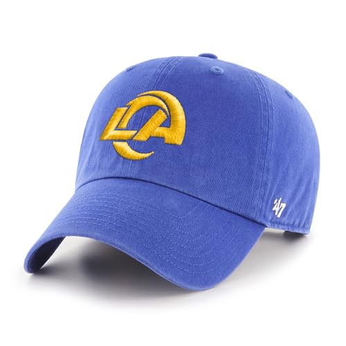 47 Mens Royal Los Angeles Rams Primary Logo Clean Up Adjustable Hat