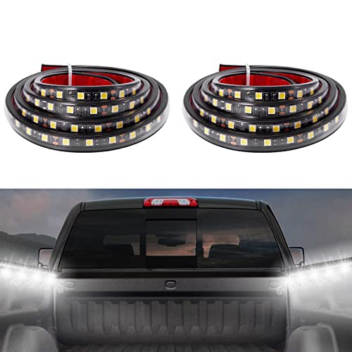 JHdril LED Truck Bed Lights IP65 Waterproof 12V 2PCS 60inch White Strip Light Kit Tailgate Light for Jeep Cargo Pickup Truck SUV RV Boat, 180 LEDs (White)
