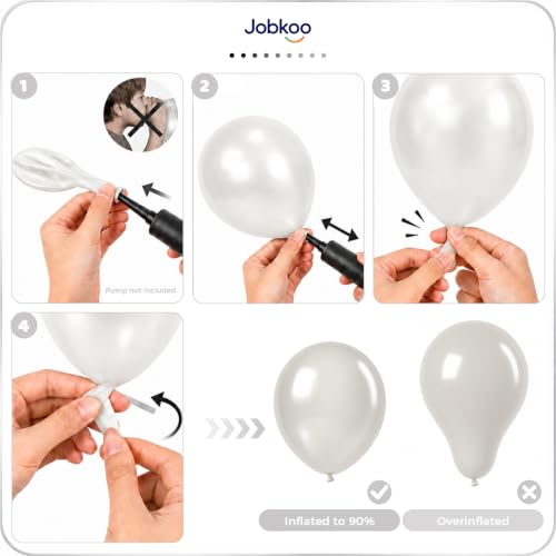 Image of Jobkoo Pearl White Balloons 12 Inch 50Pcs Wedding Bridal Engagement Balloon
