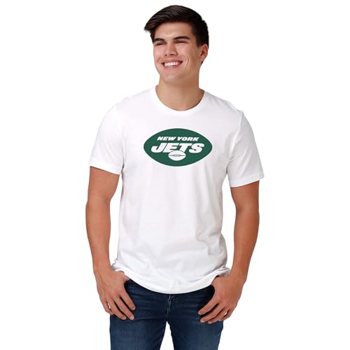 FOCO New York Jets NFL Mens 2019 Retro Logo T-Shirt - White - XL
