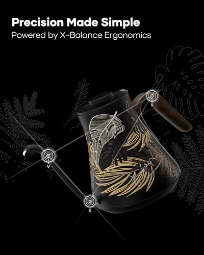 Image of Cocinare Gooseneck Electric Kettle & Pour Over Coffee Set, ±1F Temperature Control, 1500W 0.9L Kettle, Coffee Dripper, 550 ml / 18.6 oz Server & 2 Tasting Cups