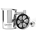 BlinkOne Milk Frother: Double Mesh Manual Operated Steamer and Foamer; Coffee Tea Friendly (14 Oz)