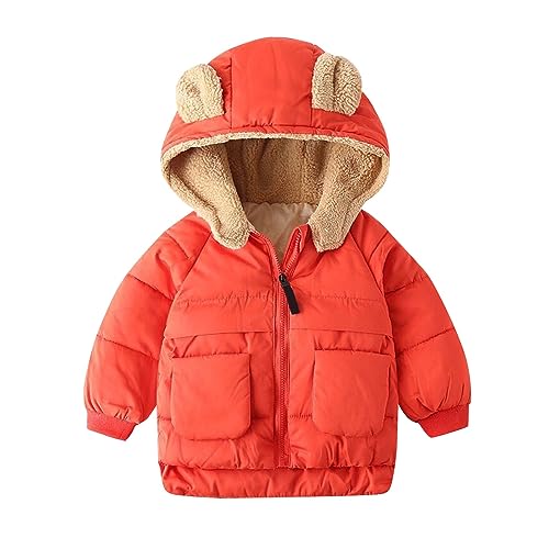 Winter Coats for Kids Boys Girls Light Puffer Padded Jacket Bear Hood Baby Outerwear 1~6T Warm Outerwear