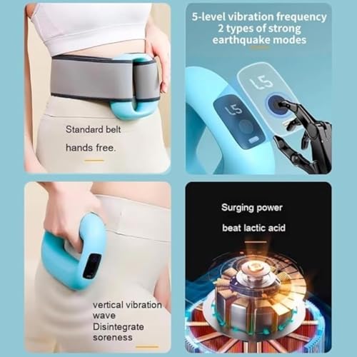Image of Belly Fat Massager Belt, Belly Fat Burner Body Shaper, Wearable Vibration Belt for BellyAdjustable Slimming Massage Belt with Digital Display, USB Rechargeable, Storage Pouch(ring massager)