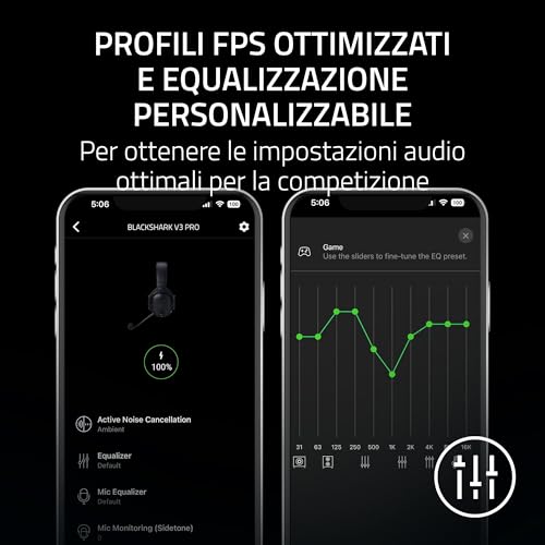 BlackShark V3 Pro - Cuffie wireless ANC da esport - Cancellazione attiva - Driver 50mm - Microfono HyperClear rimovibile - Wireless 2,4 GHz & Bluetooth - FPS - PC/Mac | Bianco - Cuffia gaming - Immagine 9