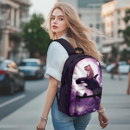 WELLFLYHOM Capybara Girls Customized School Bag Killer Whale Custom Name Book Bag Galaxy Personalized Backpack for Junior High School4