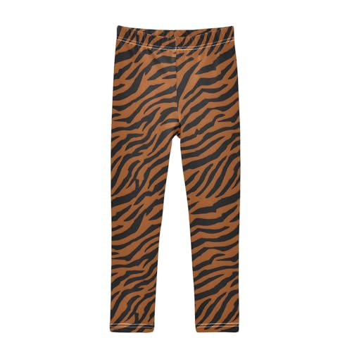ALAZA Girls' Leggings Children's Yoga Pants Skinny Printed Dance Tiger Skin Print Comfortable 4T