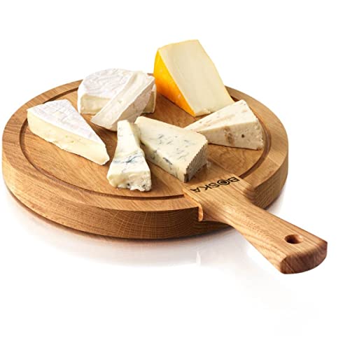 BOSKA Cheese Board Friends M - Serving Board - Pizza Tray - Charcuterie Boards - Tapas Board - Premium Oak Wood - Round - 29,5 cm - Image 4