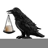 Candelabros, Figura gótica de Halloween para velas calentadoras de plato, estatua de pájaro decorativa para interiores o fiestas