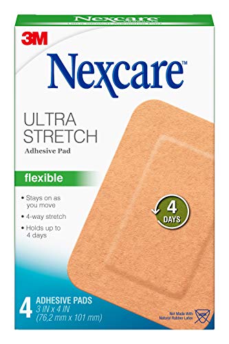 Nexcare Soft Fabric Adhesive Pad, 3 in x 4 in, 4 Pads