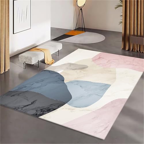 Tapis de salon grande taille au design abstrait et finitions soignées - 2