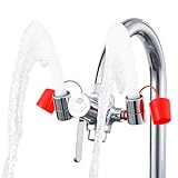 KroBer Faucet Mounted Eye Wash Station with Cover - Emergency Eye Wash Unit Eye Wash Kit for Lab, Factory, Industry Site, Office and Home, 5X Faucet Adapters - 1X Note Card-1X Warning Post