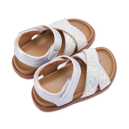 Image of BMCiTYBM Toddler Boys Girls Sandals Open Toe Arch Support Slides Adjustable Straps Cork Footbed Slippers for Indoor Outdoor