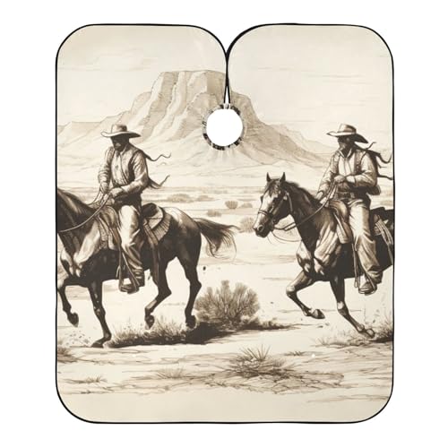 Hezely Western Cowboy Hair Dye Cape, Barber Cape for Adults,Waterproof Salon Cape,Waterproof Hairdressing Styling Hair Cutting, 65