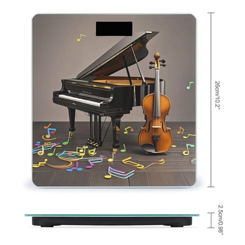Báscula Digital de Baño con Notas Musicales y Plataforma Amplia miniatura 2
