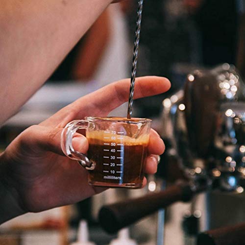 Cabilock Copo de vidro Espresso com bico duplo e copo de medição de vidro resistente à temperatura c
