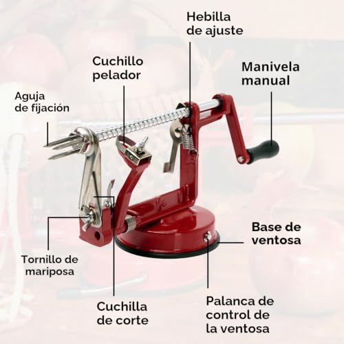 Miniatura 4 de Baumalu 450009 Pelador De Manzanas Metal, Rojo Vino