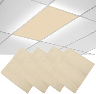 4 Pcs Fluorescent Light Covers, 4 x 2 Feet Magnetic Light Covers for Ceiling Lights Shade Panel, Drop Ceiling Light Filters Covers for Office Classroom School Home, Polyester Fabric Material